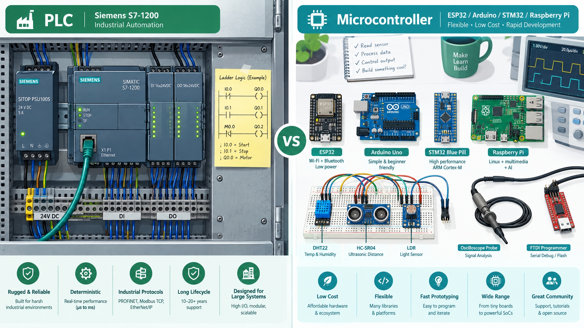 PLC và vi điều khiển: chọn cái nào cho bài toán tự động hóa của bạn?