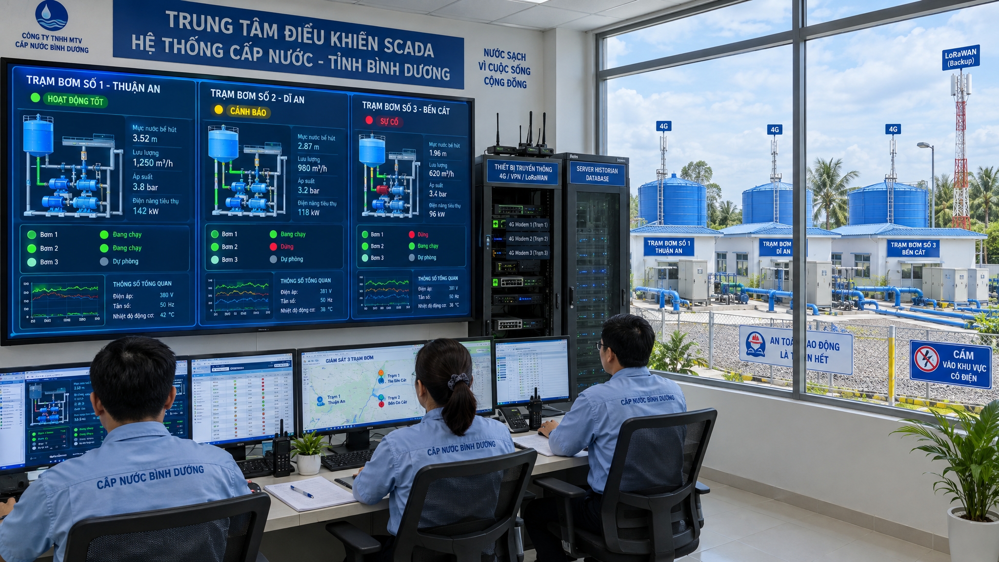 Nano Power hoàn thành hệ thống SCADA giám sát 3 trạm bơm tại Bình Dương